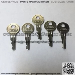 EZGO Golf Cart Gas & Electric keys 82+ Including TXT, RXV (set of 5) New Parts