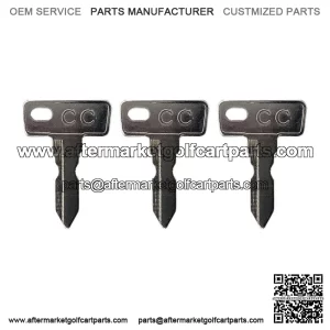 (3) Club Car DS 1982+ Gas/Electric Golf Cart Key Replacement Ignition Keys