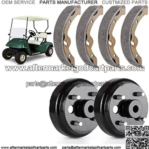 Golf Cart EZGO Brake Maintenance Kit for 1997-Up Electric EZGO TXT PDS,Incl. Brake Hub Drums & Brake Pads/Shoes, OEM# 19186G1, 70794G01, 70795G01, 27943G01(NOT FIT Gas Models)