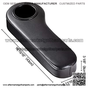 Golf Cart Rear Seat Arm Rest Cushion Cup Holder Black for EZGO, Club Car, Yamaha, More (2pcs)