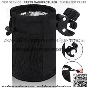 Accmor Bike Cup Holder, Bar Cup Holder, Universal Fabric Drink Cup Can Holder for Stroller, Bicycle, Wheelchair, , Trolleys, Motorcycle, ATV, Scooter, Boat, Golf Cart,Black