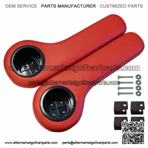 RED Golf Cart Cup Holder Rear Seat Arm Rest Cushion - Fits  / / Yamaha
