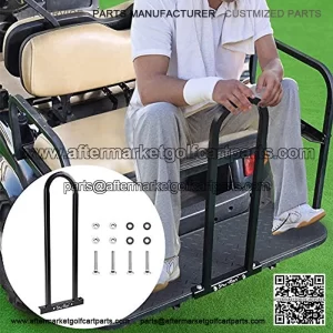 Golf Cart Rear Seat Safety Grab Bar Hand Rail Compatible with Club Car Yamaha Universal Black US Delivery
