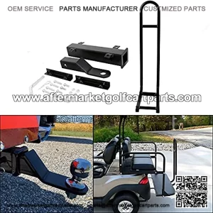 Golf Cart Grab Bar + Rear Safety Seat Trailer Hitch with Receiver for Yamaha Club Car