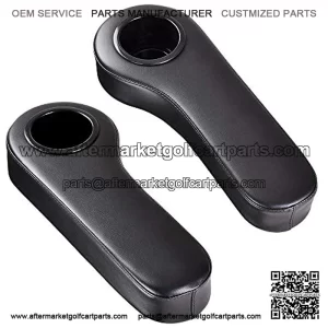 2pcs, Universal Golf Cart Armrest,Cushion with Cup Holder Club Car Accessories,2pcs PU Covered Padded armrests with Cup Holders,Universal fit for Most Golf cart's Rear Seats