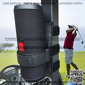 Portable Speaker Mount for Golf Cart Accessories - Adjustable Strap Fits Bluetooth WireleSpeaker Strap Attachment to Railing/Crobar/Frame Black