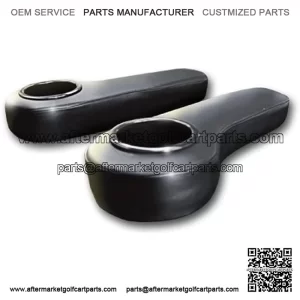 Golf Cart Rear Seat Armrest Cushion with Cup Holder (Set of 2)