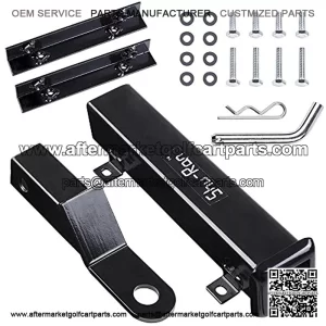 Universal Golf Cart Rear Seat Trailer Hitch with Receiver for Footrest-Club Car Yamaha