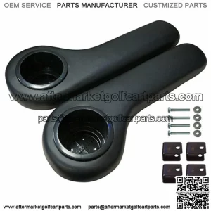 BLACK Golf Cart Cup Holder Rear Seat Arm Rest Cushion - Fits EZGO / Club Car / Yamaha