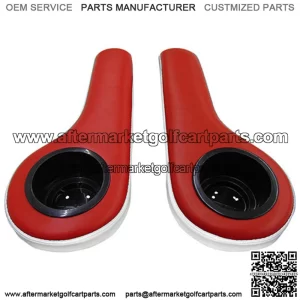 Red/ Golf Cart Cup Holder Rear Seat Arm Rest Cushion (Fits EZGO, Club Car & Yamaha)