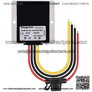 DC DC 48V Step Down to DC 12V 20A Buck Converter 36V to 12V Voltage Regulator Reducer for Golf Cart Club Car