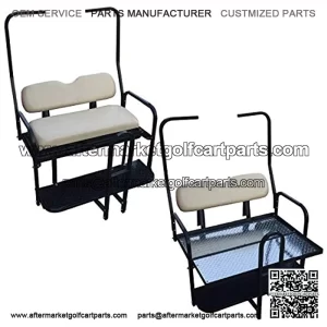 Performance Plus Carts Club Car DS Golf Cart Rear Flip Back Seat Kit for 1982-2000.5 - Factory Buff - Light Tan