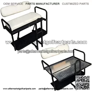 Performance Plus Carts Club Car Precedent Golf Cart Rear Flip Back Seat Kit - Factory Off White