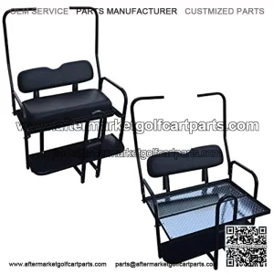 Performance Plus Carts Club Car DS Golf Cart Rear Back Seat Kit for 1982-2000.5 - Black