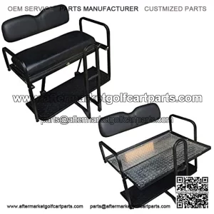 Performance Plus Carts Club Car Precedent Golf Cart Rear Back Seat Kit - Factory Black