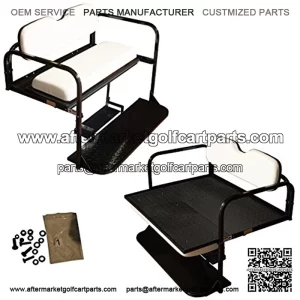 Performance Plus Carts Club Car Precedent Golf Cart Folding Rear Back Seat Kit - Off White Cushions