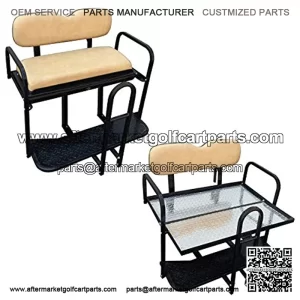 Performance Plus Carts TXT Golf Cart Rear Back Seat Kit - Factory Tan (Fits 1995-2013)
