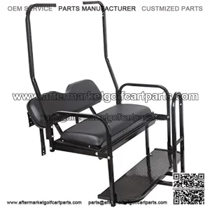 Folding Rear Back Seat Kit W/Free Grab Bar & Roof Support for 1982-2000.5 Club Car DS Golf Cart