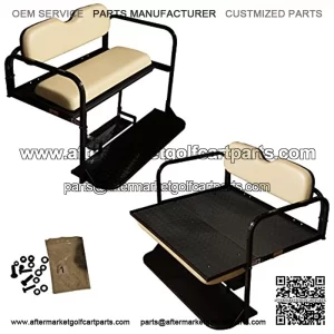 Performance Plus Carts Club Car Precedent Golf Cart Folding Rear Back Seat Kit - Buff Cushions