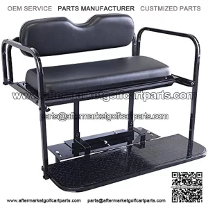 unlimited Precedent (04-Up) Golf Cart Rear Flip Seat Kit with Steel Frame (Black)