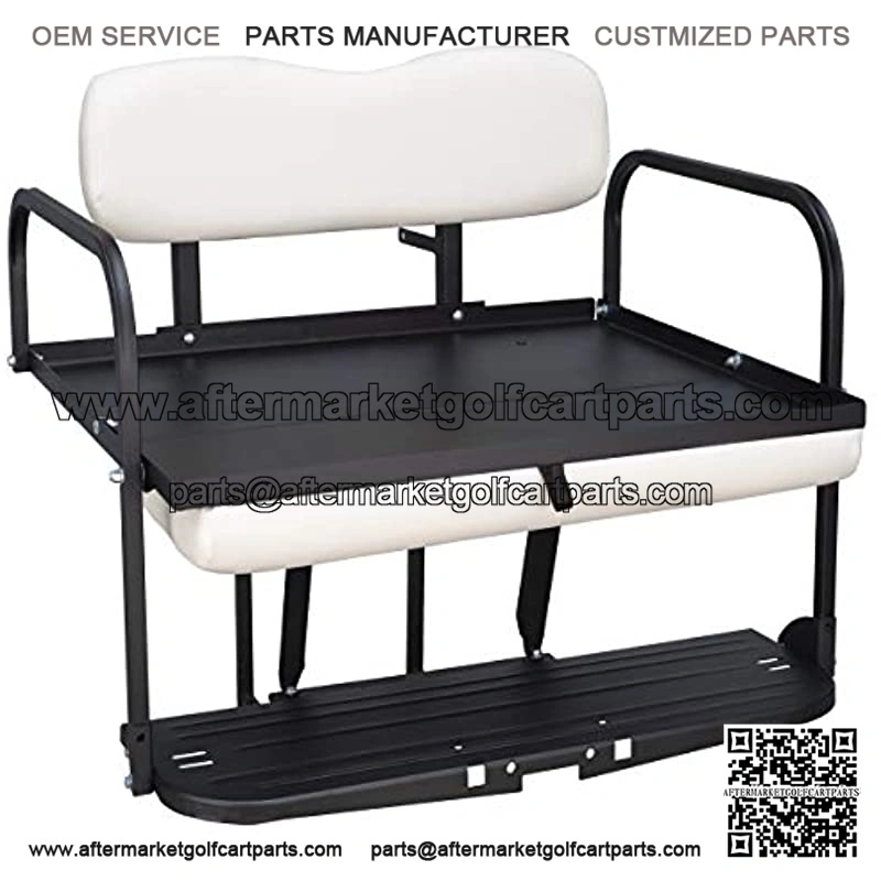 (Pre-1994) Golf Cart Flip Folding Rear Back Seat Kit - White - Image 2