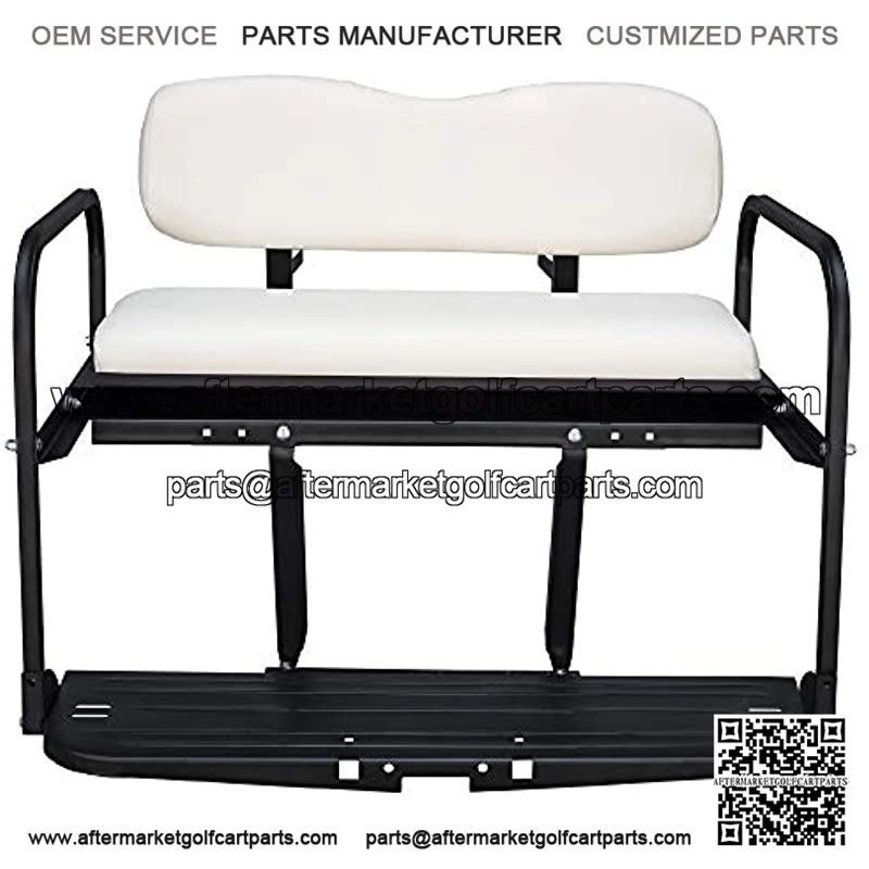 (Pre-1994) Golf Cart Flip Folding Rear Back Seat Kit - White - Image 3