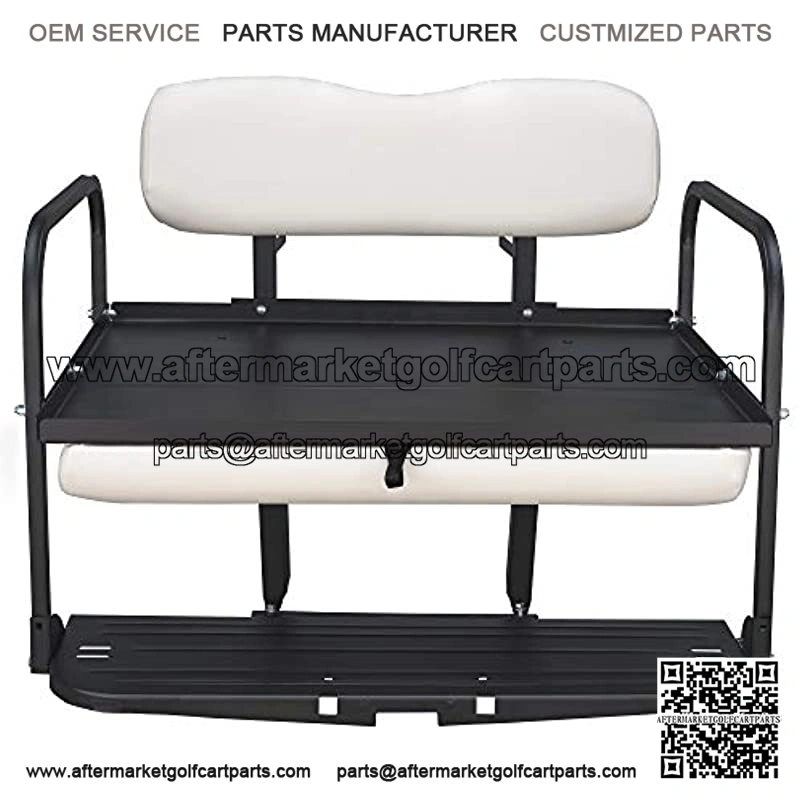 (Pre-1994) Golf Cart Flip Folding Rear Back Seat Kit - White - Image 4