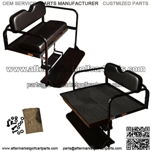 Performance Plus Carts Yamaha G14,G16,G19, G22 Golf Cart Flip Folding Rear Back Seat Kit - Black