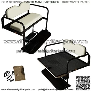 Performance Plus Carts Yamaha Drive G29 Golf Cart Flip Folding Rear Back Seat Kit - Stone