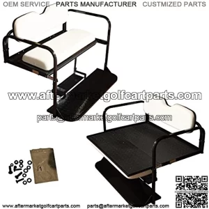 Performance Plus Carts Yamaha G14,G16,G19, G22 Golf Cart Flip Folding Rear Back Seat Kit - Ivory