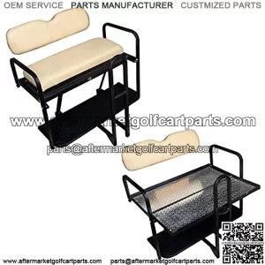 Performance Plus Carts Club Car Precedent Golf Cart Flip Folding Rear Back Seat Kit - Buff Seats