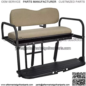 Club Car Precedent Golf Cart Flip Folding Rear Back Seat Kit - Buff