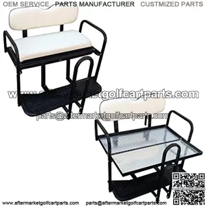 Performance Plus Carts EZGO TXT Golf Cart Rear Flip Back Seat Kit - Factory White