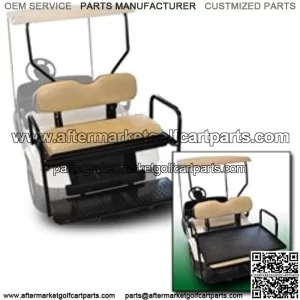 EZGO TXT Golf Cart Rear Flip Flop Seat Kit - Color: TAN