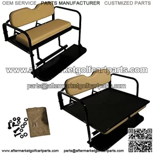 Club Car Precedent Golf Cart Rear Flip Flop Seat Kit - Color: BUFF