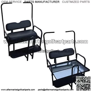 Performance Plus Carts Club Car DS Golf Cart Rear Flip Back Seat Kit for 1982-2000.5 - Black