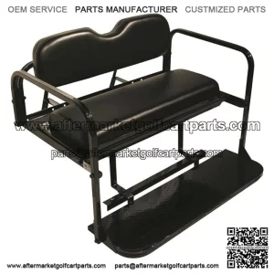 Universal Rear Flip Seat Kit with Steel Frame - Black