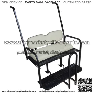 Yamaha G14 / G16 / G19 / G22 Golf Cart Rear Seat Kit - (Matches Factory front seats) - Flip Seat w/ Cargo Bed & FREE Grab Bar