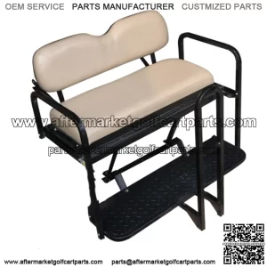 EZGO RXV Golf Cart Rear Seat Kit - Stone/(Matches Factory front seats) - Flip Seat w/ Cargo Bed & FREE Grab Bar