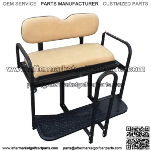 EZGO TXT/ Medalist / PDS Golf Cart Rear Seat Kit - Color - Flip Seat w/ Cargo Bed & FREE Grab Bar