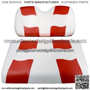Riptide Two Tone Front Seat Covers in White/Red - Fits all Carts!