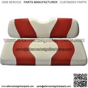 Wave Two Tone Front Seat Covers in White/Red - Fits all Carts!