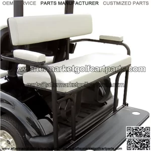2 in 1 Combo Seat Kit & Golf Bag Carrier in White for EZGO RXV Golf Carts 2008+