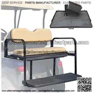 ProFormX Challenger SE Golf Cart Rear Seat Club Car Precedent Rear Seat Flip Kit with Buff Cushions Also fits Onward and Tempo.