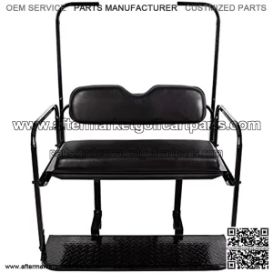 Flip Folding Rear Back Seat Kit Compatible with 1995-Up EZGO TXT Golf Cart w/ roof support - You Will Receive 2 Packages