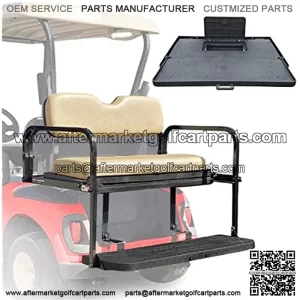 ProFormX Challenger SE Golf Cart Rear Seat EzGo RXV (2008 up) Back Seat Flip Kit with Sandstone (Beige) Cushions for The Backseat - Comes with Industry Leading 2-Year Limited Warranty.