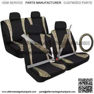 Pilot Automotive (SC-5020 13-Piece Leopard Trim Combo Kit Low Back Seat Cover