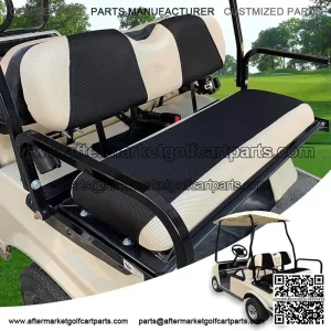 Universal Golf Cart Rear Seat Cover For Yamaha Club Car EZGO Black+Beige