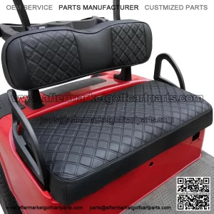 Golf Cart Front Seat Cover Black Diamond Stitching for EZGO RXV Leather Cover