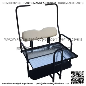 Rear Flip Seat Kit for Club Car Golf Cart DS Model (1982-2000/Buff) w/t Grab Bar
